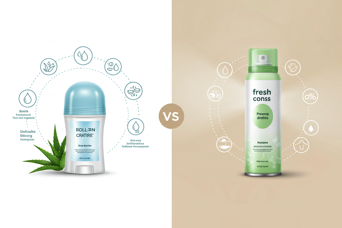 roll-on and spray deodorants