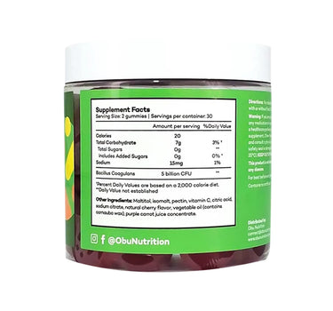 Obu Probiotic Gummies with Cherry Flavor 60 Pcs