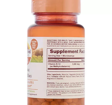 Sundown Dissolvable B-12 5000 mcg Cherry Flavored 90 Lozenges