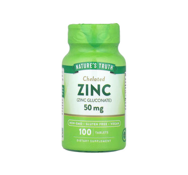 Nature's Truth Zinc 50mg 100 Tablets -Chelated