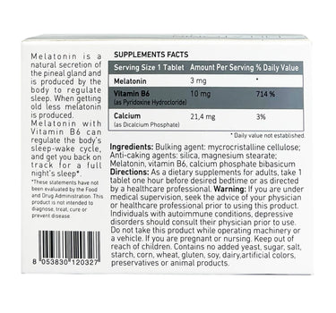 Melatonin Relaxation & Sleep Tabs 3 mg 10'S