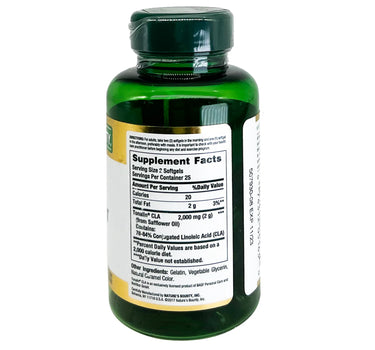 Natures Bounty CLA Tonalin 1000 mg Softgels 50'S  For weight loss