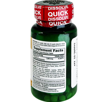 Natures Bounty B 12 Methylcobalamin 1000 mcg Dissolved Pills 60'S