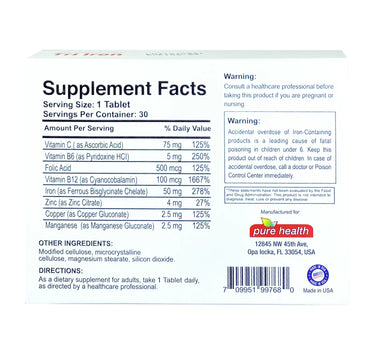 Pure Health Tri Iron Tablet 30'S