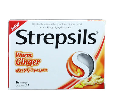 Strepsils Warm Ginger Lozenges 16'S for sore throat