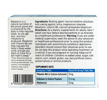 Melatonin Forte Relaxation & Sleep Tabs 10 mg 10'S