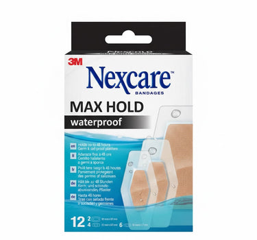 Nexcare Max Hold Water Proof Bandages 12'S