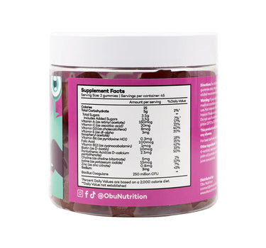 Obu Kids Multivitamin & Probiotic Gummies Raspberry Flavor 90'S
