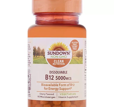 Sundown Dissolvable B-12 5000 mcg Cherry Flavored 90 Lozenges