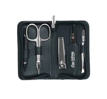 Erbe Solingen-Manicure Case5Pc Black Leather # 99266
