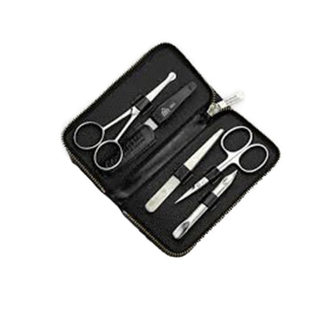 Erbe Solingen-Manicure Case5Pc Black Leather # 99268