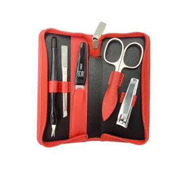 Erbe Solingen-Manicure Case5Pc Red Leather # 99265