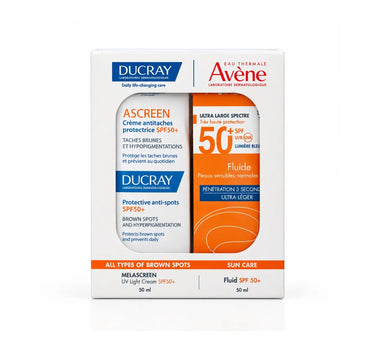 Ducray Melascreen SPF50+ 50ml + Avene Fluid SPF50+ 50ml Free