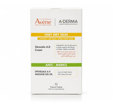 Avene Xeracalm A.D Cream 200ml + A-Derma Epitheliale A.H 200ml Free