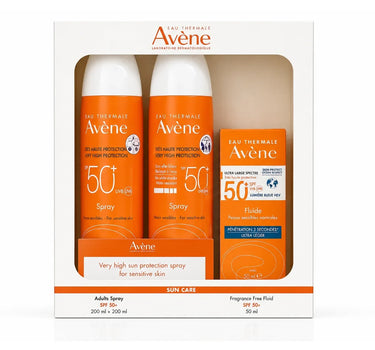 Avene Adults Spray SPF50+ 200ml+200ml Free + Avene Fragrance Free Fluid SPF 50ml Free