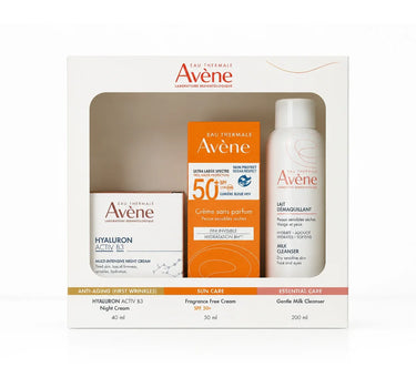 Avene Hyaluron ActiveB3 Cream 40ml + Avene Fragrance Free Cream SPF 50ml Free + Avene Milk Cleanser 200ml Free