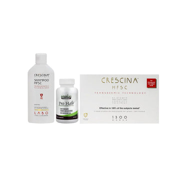 offer crescina complete women 1300 10+10 vials + pro hair + transdermic shampoo womem