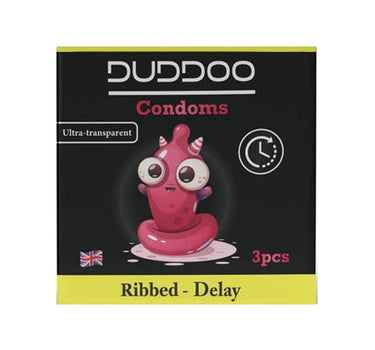 Duddoo Delay Ribbed Condoms 3 Pcs