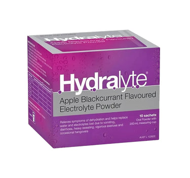 Hydralyte Electrolyte Powder Apple Blackcurrant Flavoured 10 Sachets