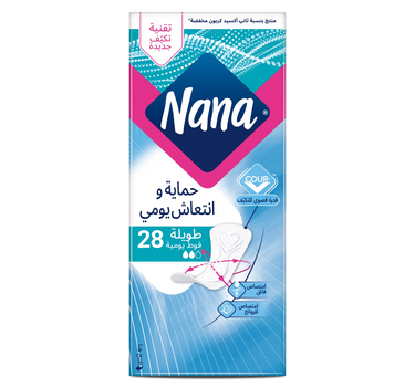 نانا انتعاش يومي فوط يومية طويلة 28 فوطة
