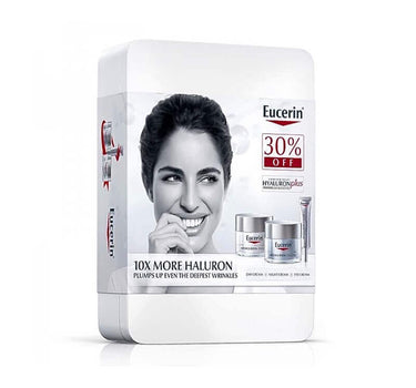 Eucerin Hyaluronic Filler Silver Day 50ml + Night 50ml + Free Eye 15ml