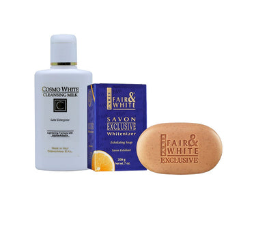 Cosmo White Cleansing Milk + F&W Vit-C Exf Soap Offer Package