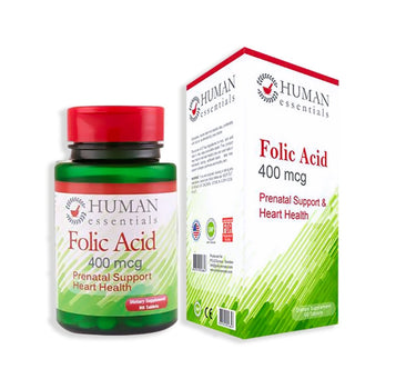 Human Essentials Folic Acid 400mcg Tablets 90'S