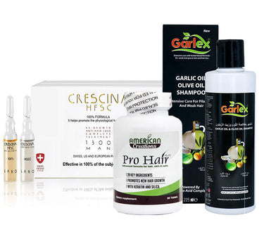 Crescina 1300 man + Garlex  Shampoo + Pro-hair
