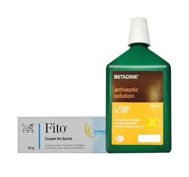 Betadine Antiseptic Solution + Fito Cream Offer Package
