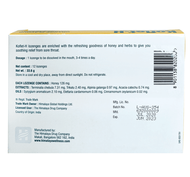 Himalaya Koflet-H Orange Flavour 12 Lozenges