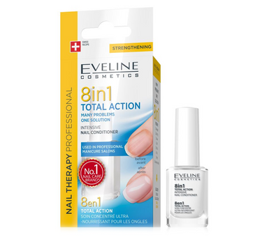 Eveline Nail Therapy 8 In 1 Total Action 12 Ml For long and hard nail