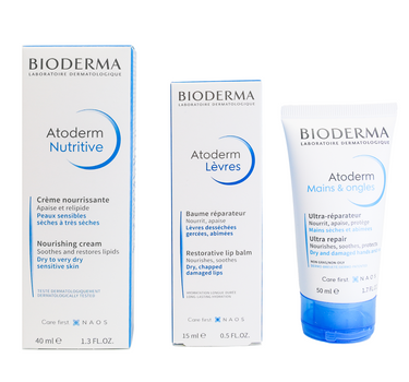 Bioderma Atoderm Nutritive + Lip Balm + Atoderm Hand Cream Offer