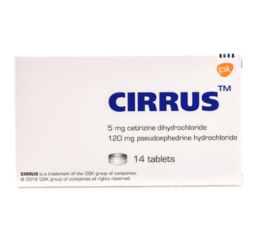 Cirrus Prolonged 14 Tablets as antiallergic