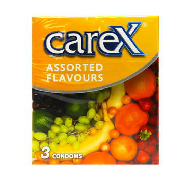 Carex Assorted Flavours Condoms 3'S for maximum protection
