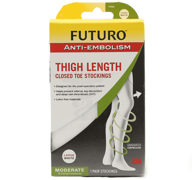 Futuro Anti-Embolism Stockings Thigh Length White Large Regular