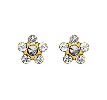 Inverness 805C Flower Crystal Earrings 24KT