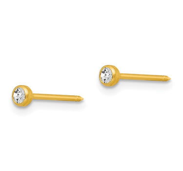 Inverness 4C GP Crystal Bezel Earrings 14KT 3mm