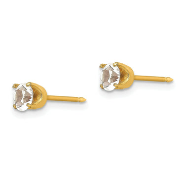 Inverness 31C GP Crystal Earrings 24KT 5mm