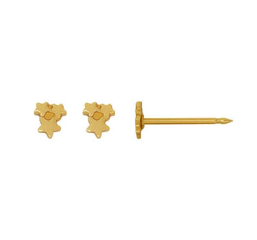 Inverness 62C GP Triple Stars Earrings 24KT