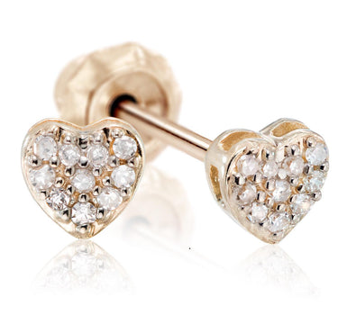 Inverness 857E Heart Diamond Cluster Earrings 10KY