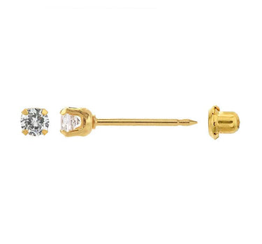 Inverness 96C GP Crystal April Earrings 14KT 3mm