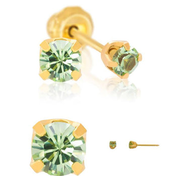 Inverness 88C Green Crystal Earrings 24KT 3mm