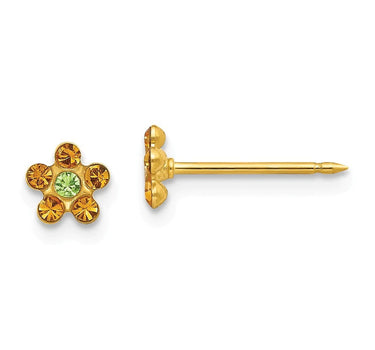 Inverness 801C Flower Topaz/Peridot Crystal Earrings