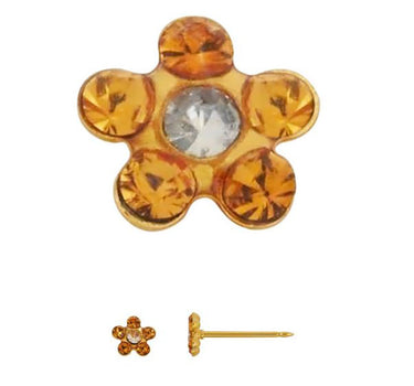 Inverness 800C Flower Topaz With Crystal Earrings 24KT