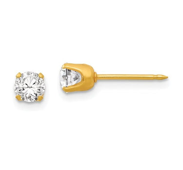 Inverness 64T GP CZ Earrings 10KT 5mm