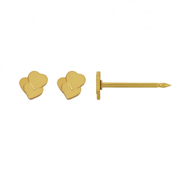 Inverness 61C GP Triple Hearts Earrings 24KT