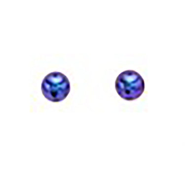 Inverness 527E Titanium Purple Anodized Ball Earrings 4mm