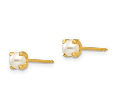 Inverness 252E GP Simulated Pearl Earrings 18KT 4mm