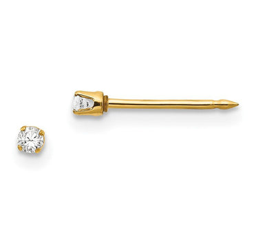 Inverness 23E CZ Earrings 14KT 2mm