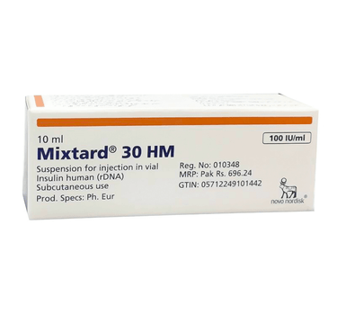 Mixtard 30 HM 100 IU/ml Injection 10 ml For Diabetes